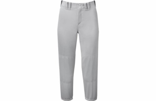 Mizuno Select Belted Low Rise Fastpitch Softball Pants Grey Size L : 100% Polyester Double Knit (15 oz.)