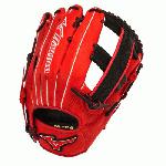 Mizuno Slowpitch GMVP1250PSES3 Softball Glove 12.5 inch (Red-Black, Right Hand Throw) : Patent pending Heel Flex Technology increases flexibility and closure. Center pocket design. Strong edge creates a more stable thumb and pinky. Smooth professional style. Oil Plus leather, the perfect balance of oiled softness for exceptional feel and firm control that serious players demand. Durable Steer soft palm liner. Matching outlined embroidered logo. Two tone lace.