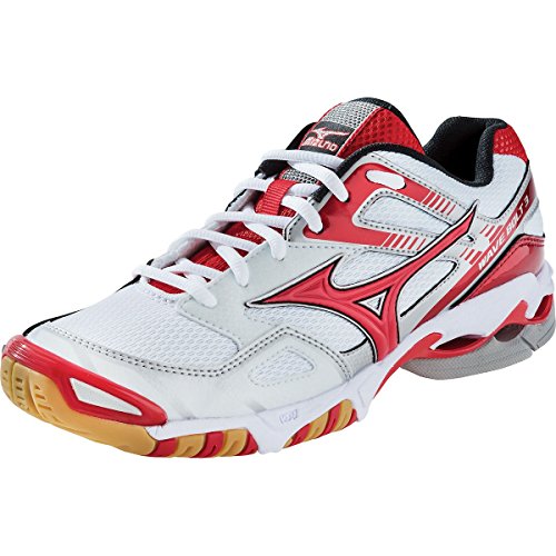 Mizuno Wave Bolt 3 Womens Volleyball Shoes 430170 (White-Red, 7.5) : The Mizuno Wave Bolt 3 Women's Volleyball Shoe will cushion and support your feet while retaining its shape through any level of performance. Mizuno Wave technology is at the forefront in lightweight cushioning and enhanced stability by spreading your weight throughout the shoe to help with uniform shock absorption. The Wave Bolt 3 Women's Volleyball Shoe was designed to perfectly fit your individual foot but also eliminate distortion from the constant pounding and stress that can be put on any athletic shoe. When you are on your toes ready for anything you can be confident in the strategically designed and placed outer sole grooves of the Wave Bolt 3 Women's Volleyball Shoe. By keeping its shape while your feet are pushing hard at every side the Wave Bolt 3 Women's Volleyball Shoe is focused on enhanced stability for every plant, lunge and dig.