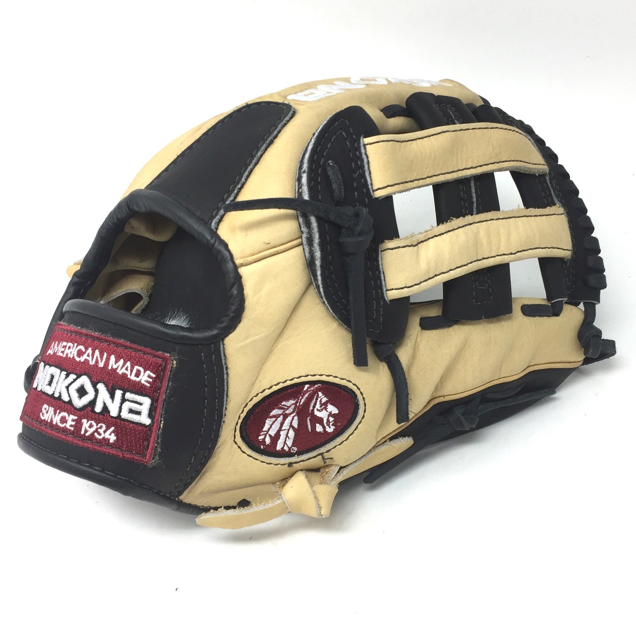 nokona-12-inch-bison-black-alpha-baseball-glove-s-1200hb-right-hand-throw S-1200HB-RightHandThrow Nokona 808808893301 Young Adult Glove made of American Bison and Supersoft Steerhide leather