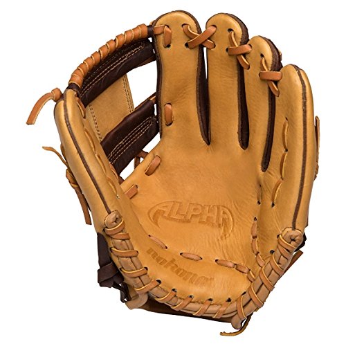 Nokona Alpha Baseball Glove 11.25 inch I Web (Right Hand Throw) : The Nokona Alpha series has been expanded to include full-sized baseball patterns. This performance series is made with top-of-the-line Stampede and Buffalo leathers for top travel, high-school, college, and pro players. The combination of these two proprietary leathers makes Alpha gloves light weight and ready for play with minimal need for break-in, and provides ideal structure and balance. A new-generation, full grain, full oil, performance Steerhide that creates a ready-for-play glove. First introduced by Nokona in 2014, Stampede leathers presence within their line is quickly expanding due to its unique performance features and growing popularity. This proprietary leather is renowned for its flexibility and light weight, while retaining its shape and fit. The history of the buffalo and its status as an American icon make this leather and glove a true American