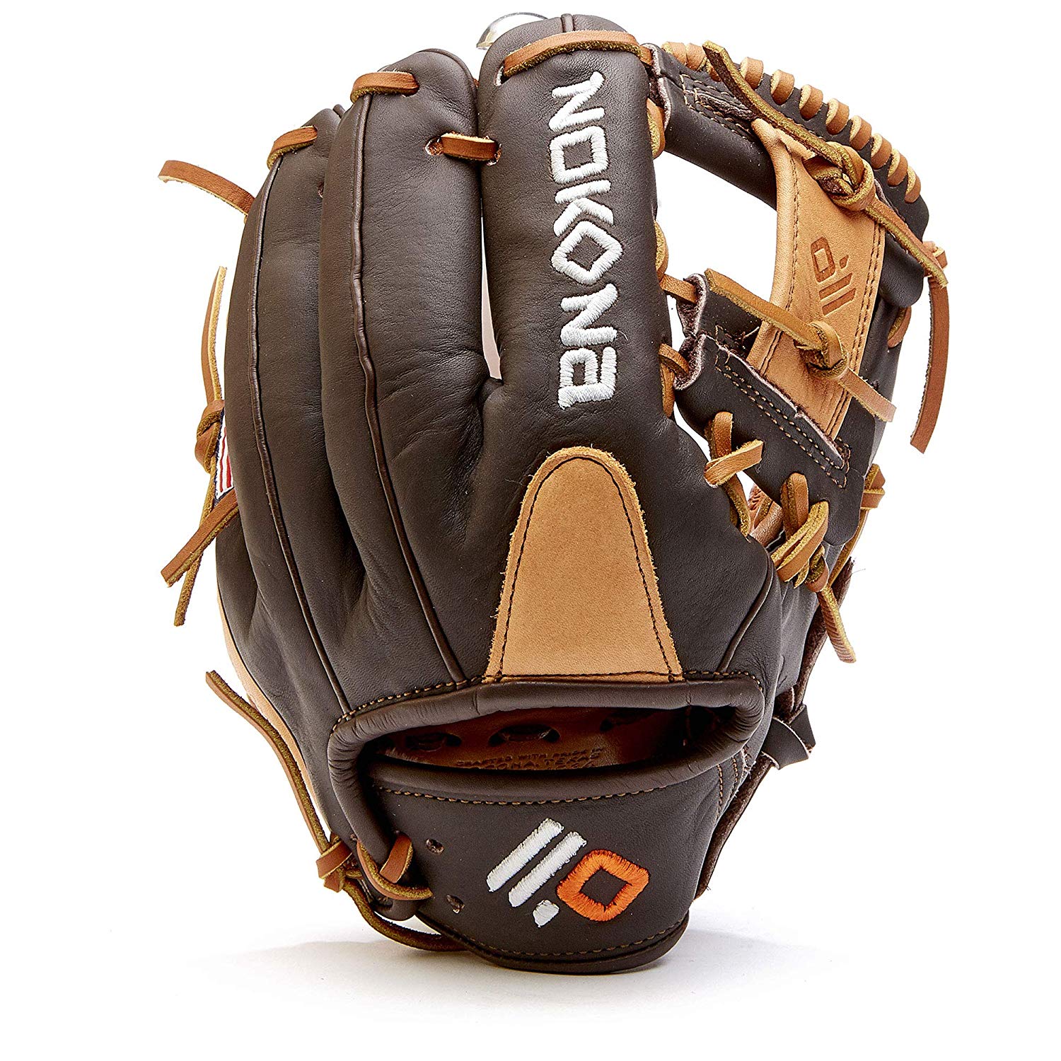 The Nokona Youth Series 10.5 Inch Model I Web Open Back baseball glove is designed for young players looking to perform at their best. Made with premium Bison Leather and handcrafted in the USA, it requires minimal break-in time and comes with a 1-year manufacturer's warranty. The glove's lightweight and durable construction make it suitable for club and elite level players. The Alpha™ series has been upgraded with AmericanKIP™ and SuperSoft™ leathers for a more game-ready, durable, and comfortable feel. It is perfect for players of all ages and positions.  Position: Infield/Outfield Select 10U Baseball & Softball 10.5 Pattern I-Web Open Back AmericanKIP & SuperSoft ~450g One Year Warranty Handcrafted with Pride in the USA 