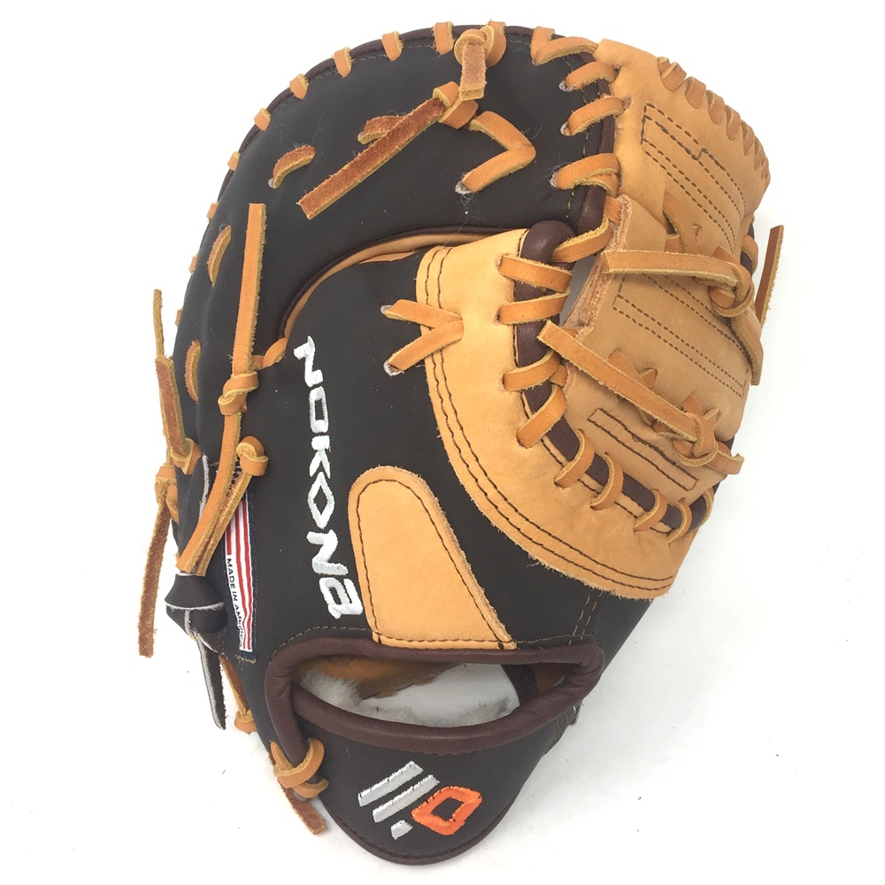 nokona-alpha-select-14u-baseball-first-base-mitt-s-130c-right-hand-throw-10-5 S-130C-RightHandThrow Nokona 808808892687 Nokona youth first base mitts are assembled like a work of