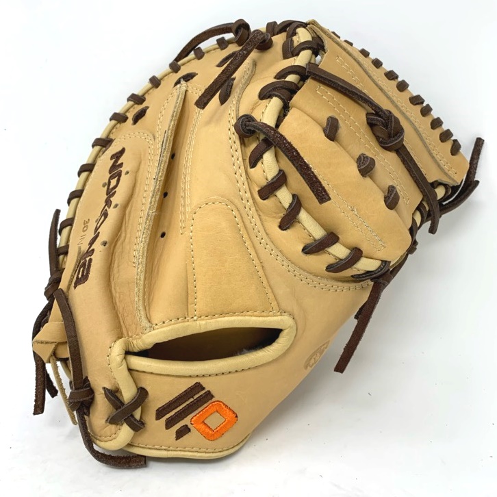 The Alpha Select youth performance series gloves from Nokona are made with top-of-the-line leathers; Top grain streerhide and American buffalo, for durability, lightweight feel and virtually no break-in required. The Alpha Select youth series is offered for the most serious club, travel ball and elite players. - Youth Series - 30 Inch Catcher's Model - Closed Web - Open Back - Top Grain Streerhide and American Bison Leathers - Manufacturer's Warranty from Nokona.    30 Inch Youth Catcher's Model Closed Web Top Grain Streerhide and American Bison Leathers   