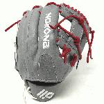 nokona american kip 11 25 a 200 gray youth baseball glove red lace right hand throw