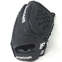 12.5 Inch Pattern AmericanKIP - American Steerhide With Characteristics Similar To European& Japanese Kip Leather Colorway: Black Fastpitch Specific Pattern - Smaller Hand Opening & Finger Stalls Fully Closed Basket Web.
