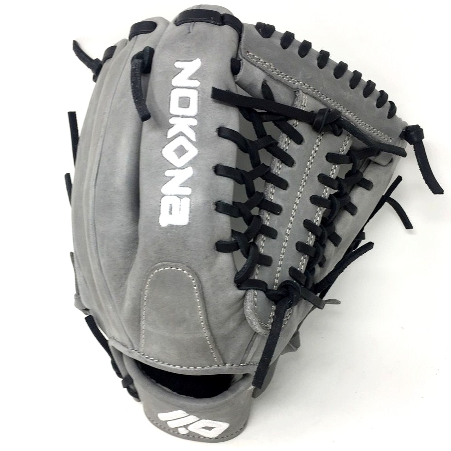 nokona-american-kip-gray-with-black-laces-11-5-baseball-glove-mod-trap-web-right-hand-throw A-1150M-GR-BK-RightHandThrow Nokona Does Not Apply The American Kip series made with the finest American steer hide