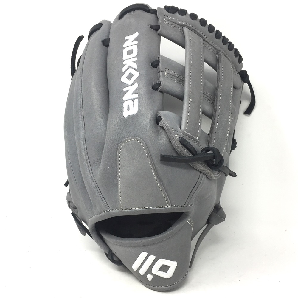 nokona-american-kip-gray-with-black-laces-12-baseball-glove-h-web-right-hand-throw A-1200H-GR-BK-RightHandThrow Nokona Does Not Apply The American Kip series made with the finest American steer hide