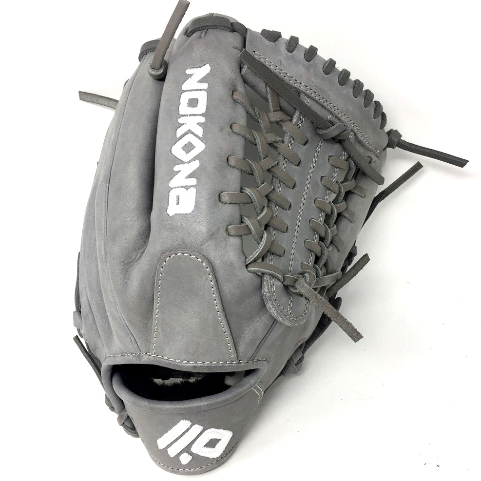 nokona-american-kip-gray-with-grey-laces-11-5-baseball-glove-mod-trap-web-right-hand-throw A-1150M-GR-GY-RightHandThrow Nokona Does Not Apply The American Kip series made with the finest American steer hide