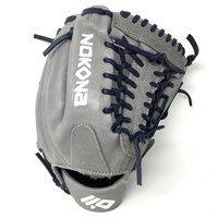 nokona american kip gray with navy laces 11 5 baseball glove mod trap web right hand throw