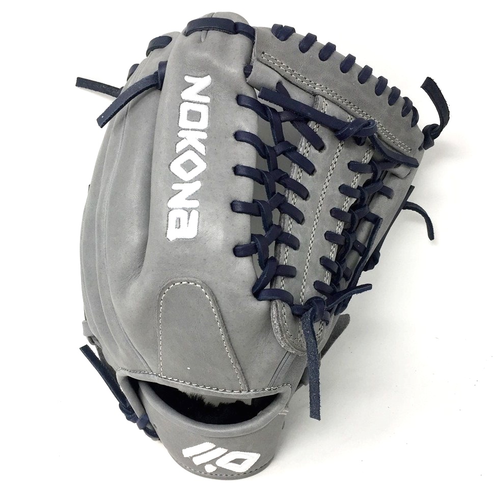 nokona-american-kip-gray-with-navy-laces-11-5-baseball-glove-mod-trap-web-right-hand-throw A-1150M-GR-NV-RightHandThrow Nokona Does Not Apply The American Kip series made with the finest American steer hide