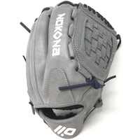 nokona american kip gray with navy laces 12 baseball glove closed trap web right hand throw