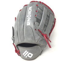 nokona american kip gray with red laces 11 5 baseball glove closed h web right hand throw