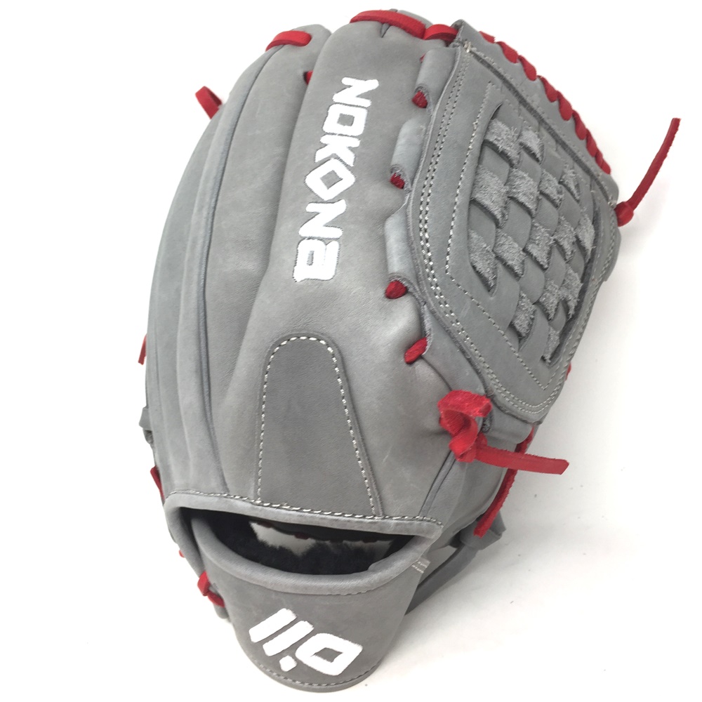 nokona-american-kip-gray-with-red-laces-12-baseball-glove-closed-trap-web-right-hand-throw A-1200C-GR-RD-RightHandThrow Nokona Does Not Apply The American Kip series made with the finest American steer hide