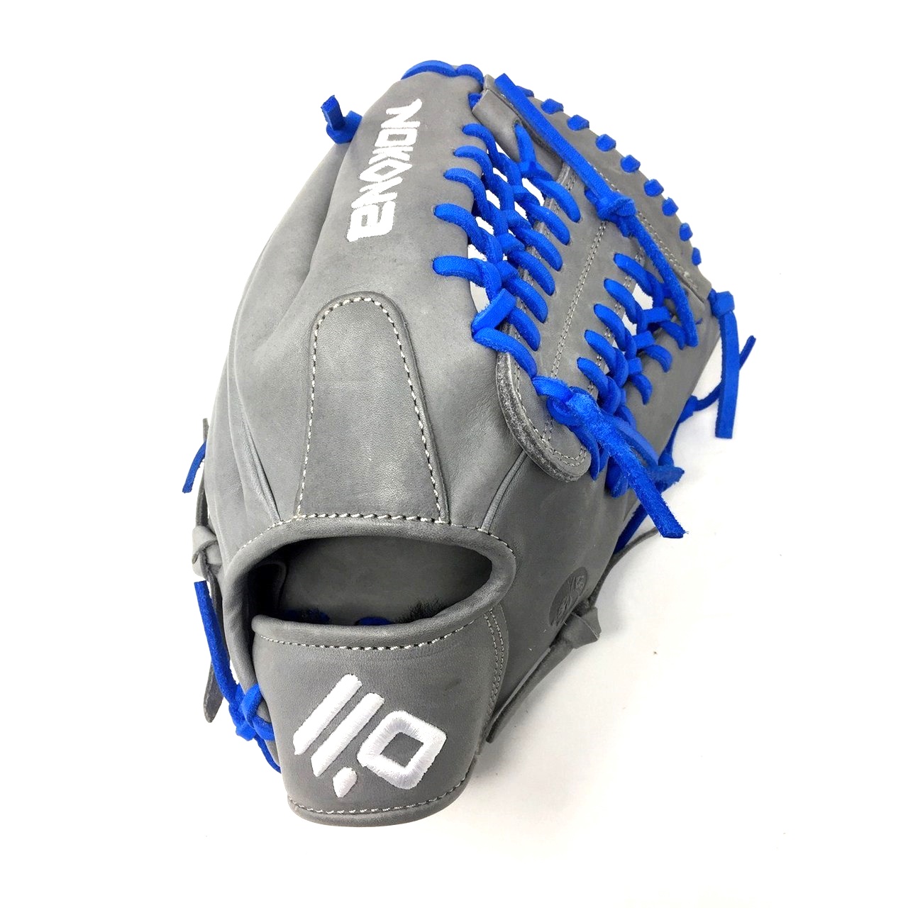 nokona-american-kip-gray-with-royal-laces-11-5-baseball-glove-mod-trap-web-right-hand-throw A-1150M-GR-RY-RightHandThrow Nokona Does Not Apply The American Kip series made with the finest American steer hide