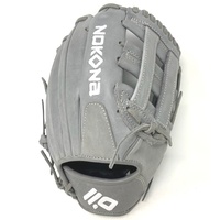 Nokona American KIP Gray with Silver Laces 11.5 Baseball Glove H Web Right Hand Throw