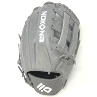 nokona american kip gray with silver laces 11 5 baseball glove h web right hand throw