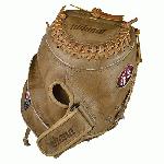 Nokona banana tan fastpitch softball catchers mitt. 32.5 inch cm225 pattern.