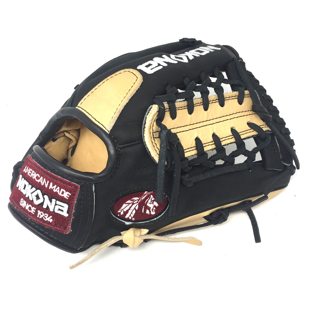 Young Adult Glove made of American Bison and Supersoft Steerhide leather combined in black and cream colors. Nokona Alpha Youth Baseball Glove. The Select Series is built with virtually no break in needed. Using the highest quality leathers so that youth and young adult players can perfrom at the top of their game. A position specific, light weight, durable, and high performing glove for club and elite players. 