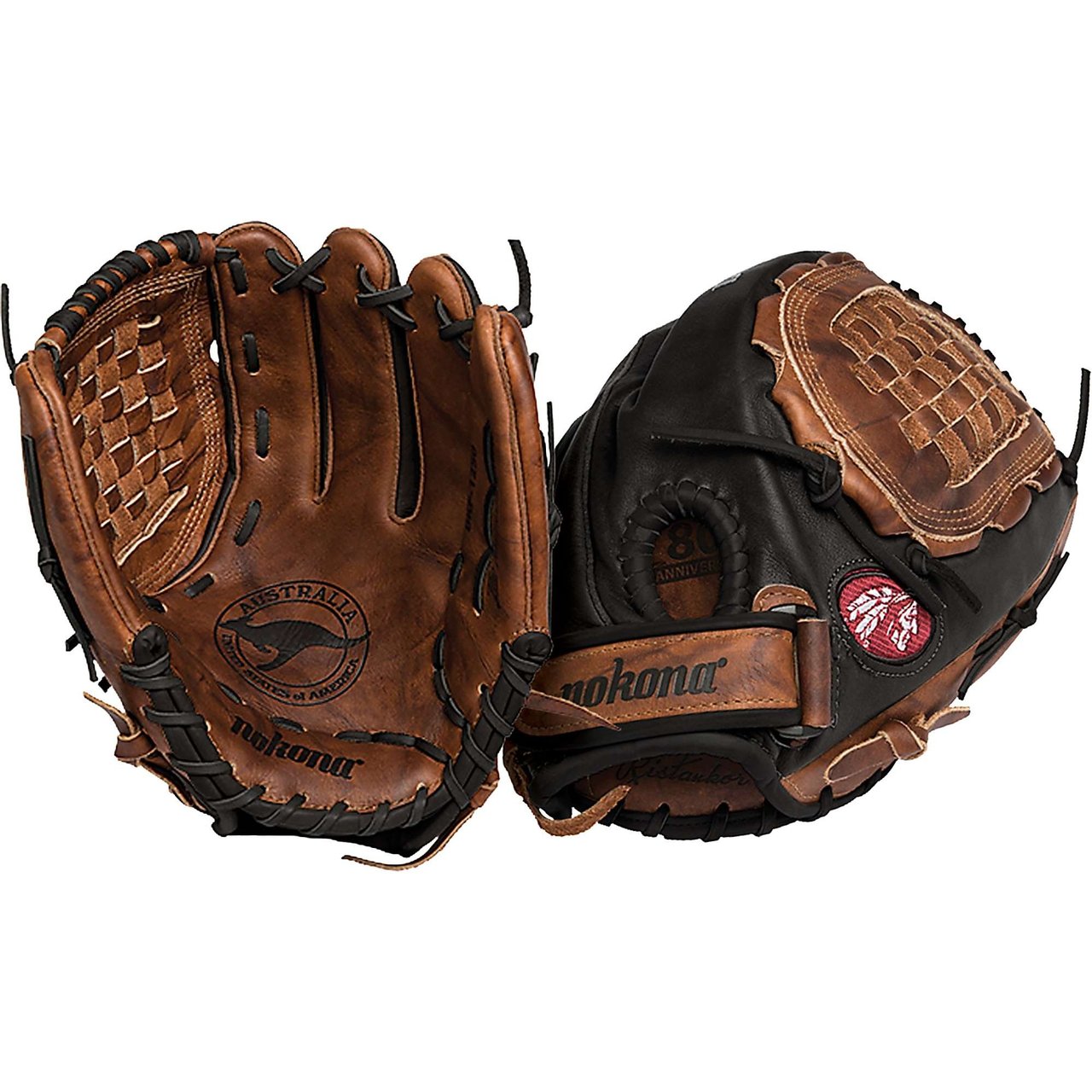 Nokona Fastpitch Black Buckaroo Softball Glove. Closed Web and 12.5 inches. Nokona's Buckaroo Black Fastpitch Glove 12.50 Inch BKF-1250-BLK is the perfect combination of Kangaroo leather and Nokona's classic Walnut Crunch for the ultimate durability and performance. 12.5 Infield/Pitcher/Outfield Glove Closed Web Closed Back 1 Year Warranty Easy break-in Deep pocket Kangaroo leather: One of the toughest leathers in the world yet very light weight Walnut Crunch: Full-aniline, top grain steerhide; natural oils and waxes highlight the character and feel of this Nokona classic leather