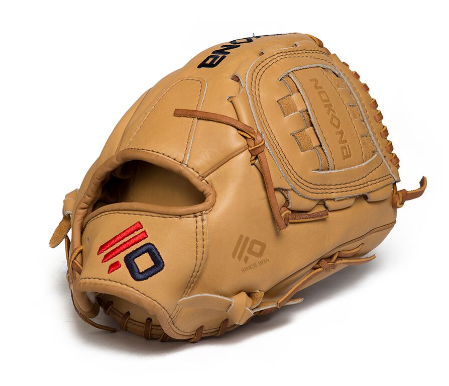 American made Legend Pro Series featuring top grain steer hide. Utlity Pitcher pattern. Made with full Sandstone leather, the Legen Pro is a stiff sturdy durable and lightweight baseball glove. A traditional Nokona desgined for serious players looking for a more customized break in period so that it can be formed to your preference. The Legend Pro maintains its shape over a long period of time and provides exceptional durablity and great performance.