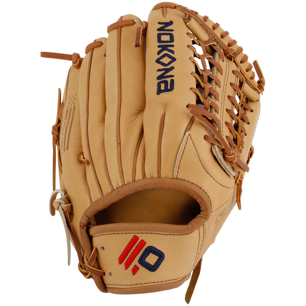 Made in America with the finest top grain steerhide. Baseball Outfield pattern or slow pitch softball. Excellent long lasting glove. Made with full Sandstone leather, the Legen Pro is a stiff sturdy durable and lightweight baseball glove. A traditional Nokona desgined for serious players looking for a more customized break in period so that it can be formed to your preference. The Legend Pro maintains its shape over a long period of time and provides exceptional durablity and great performance.