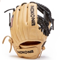 The SKN series has been updated with new leather placement for a fresh look, and for increased durability and structure. This glove is made with a combination of Nokona proprietary American Bison and Japanese Calf SKN creating a light-weight and structured glove for use by professional college and elite players at all levels of the game. Position Infield Adult 11.5 Pattern I-Web Velcro Back American Bison & Japanese Calf SKN Handcrafted with Pride in the USA.
