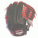 pNokona professional steerhide baseball glove with red laces, modified trap web, and open back./p