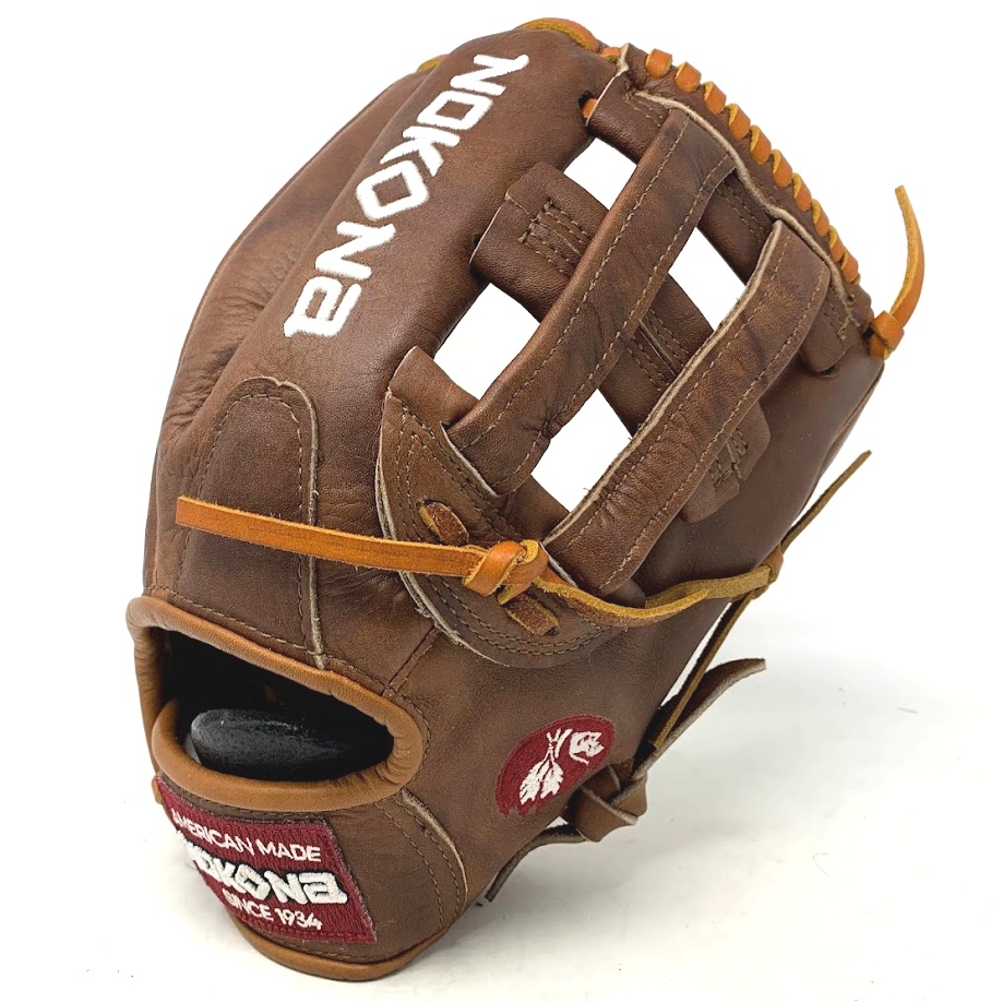   Introducing the Nokona 12-inch H Web Baseball Glove, a true testament to Nokona's legacy of crafting exceptional ball gloves in the USA for over 85 years. Experience the unmatched quality of the proprietary Walnut Crunch™ leather, an iconic hallmark of Nokona craftsmanship. This glove offers outstanding stability, impressive durability, and a game-ready feel that will elevate your performance on the field. Designed for both infield and outfield positions, this adult-sized glove features a 12-inch pattern and an H web, providing optimal versatility and control. The open back design enhances flexibility and ensures a comfortable fit, allowing you to showcase your skills with confidence. The Walnut™ series, a timeless classic, has been thoughtfully updated to showcase the glove's modern features while honoring Nokona's enduring heritage in baseball and softball. Every stitch and detail is a testament to the brand's unwavering commitment to excellence. With a weight of approximately 690 grams, this glove strikes the perfect balance between lightweight agility and solid construction. It comes with a one-year warranty, a testament to the brand's confidence in its superior craftsmanship. Indulge in the pride of owning a handcrafted Nokona masterpiece, meticulously created in the USA. Unleash your potential on the diamond with the Nokona 12-inch H Web Baseball Glove, a symbol of unparalleled quality and craftsmanship.