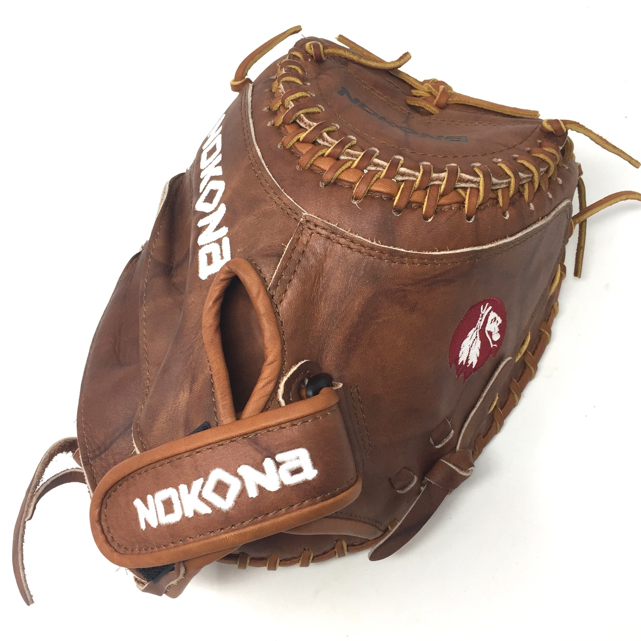 Premium Walnut Crunch 32.50 Nokona's Walnut Series Great Stability and Durability Near game-ready break in time. Inspired by Nokona’s history of handcrafting ball gloves in America for over 80 years, the proprietary Walnut Crunch leather is a signature of Nokona. This glove provides great stability, durability, and a game-ready feel. This classic series has been updated with a new look that highlights the gloves’ modern features, while paying tribute to Nokona’s long-standing baseball and softball heritage. - 32.5 Inch Female Catcher's Model - Velcro Strap - Closed Web - Closed Back - Walnut Crunch Steerhide Leather - Weight: ~760g