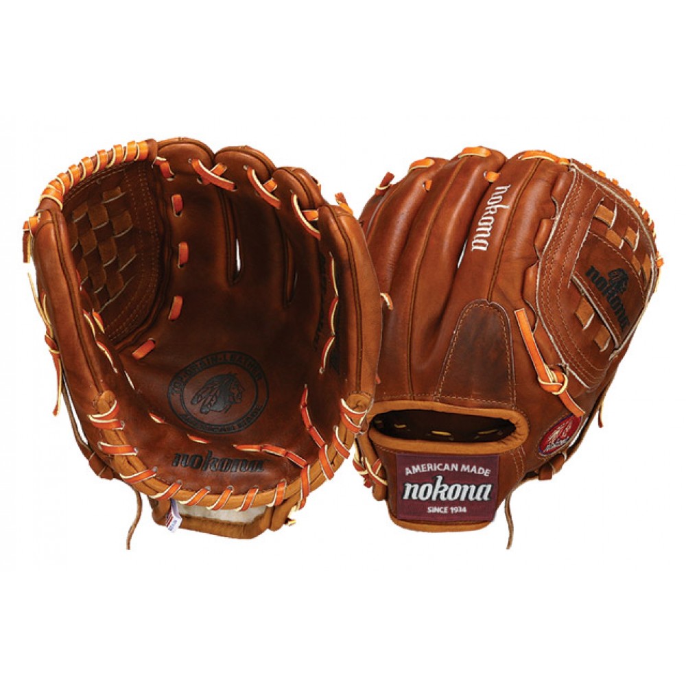 Nokona Walnut WB-1200C 12 Baseball Glove (Right Handed Throw) : Nokona has built its reputaion on its legendary Walnut Leather. Now made with our proprietary Walnut HHH Leather which provides greater stiffness and stability. Once this gloves is worked in, this glove is soft and supple, yet remains sturdy. a true, classic Nokona.