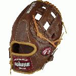 Nokona WB-1175H Walnut 11.75 Baseball Glove H Web Right Handed Throw  Nokona Walnut HHH Leather which provides greater stiffness and stability. Nokona has built its reputation on its legendary Walnut Leather. Now made with our proprietary Walnut HHH Leather which provides greater stiffness and stability. Once this glove is worked in, the glove is soft and supple, yet remains sturdy - a true, classic Nokona. 11.75 Inch Pattern. H Web With Walnut Leather and Open back.