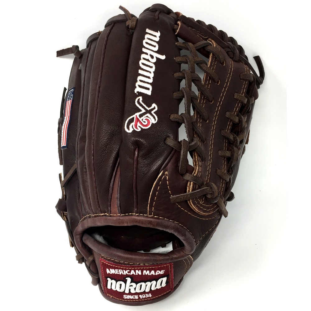 Nokona X2-1275M X2 Elite 12.75 inch Baseball Glove (Right Handed Throw) : X2 Elite from Nokona is there highest performance, ready-for-play, position-specific series glove. For the game's most skilled players, the X2 is for those who are looking for the highest performance and quality, as well as the quickest break-in period on the market. Made with distinct combinations of Nokona's proprietary Stampede Steerhide, Kangaroo Leather, and Nolera Composite Padding System for position-specific excellence. Each glove is ready-for-play right off the shelf without the need for steaming, and with the ideal level of feel, flexibility, and rigidity right where you need it.