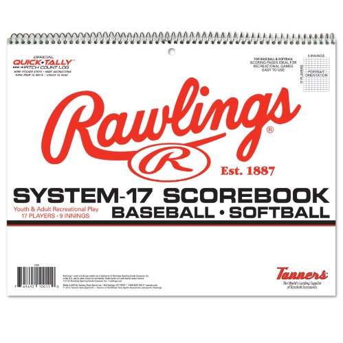 rawlings-17sb-system-17-scorebook-baseball-softball 17SB Rawlings 745492100110 Youth and Adult Recreational Play. 17 Players and 9 Innings. 