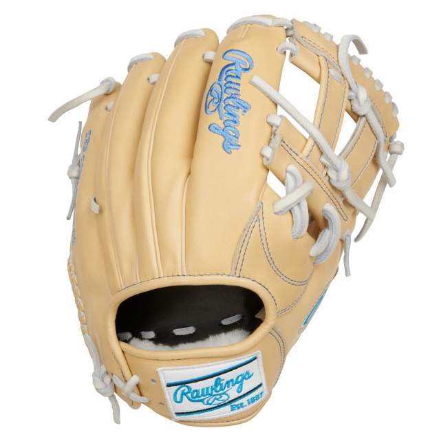 The Rawlings Pro Preferred® gloves are renowned for their exceptional craftsmanship and premium materials. These gloves are designed to offer a personalized fit and outstanding performance based on the player's specific preferences. One of the standout features of Pro Preferred® gloves is their clean and supple kip leather. This high-quality full-grain leather not only gives the gloves an unrivaled look but also provides a remarkable feel. As the gloves are used and broken in, they mold to the player's hand, creating a perfect pocket for optimal ball control. The Pro Preferred® series showcases professional game-day patterns that have been refined and perfected over time. These patterns are favored by top players in the game, offering a combination of functionality and style. Additionally, the gloves are constructed with pro-grade materials, ensuring durability and performance throughout multiple seasons. To enhance pocket formation and shape retention, Pro Preferred® gloves feature 100% wool padding. This padding helps the glove maintain its structure and ensures that the pocket remains consistent, allowing for precise catching and ball control. Comfort is a top priority in the design of Pro Preferred® gloves. The gloves are lined with Pittards® sheepskin palm lining, which serves two purposes. First, it wicks away moisture, keeping the player's hand dry and comfortable during intense gameplay. Second, it adds a layer of superior comfort, making the gloves feel luxurious and enjoyable to wear. Pro grade leather laces are utilized in the construction of these gloves to provide excellent durability and strength. These laces withstand the rigors of the game, ensuring that the gloves remain intact and reliable over time. Additional features of Pro Preferred® gloves include a padded thumb and pinky sleeve, which offer extra comfort during catches and throws. These padded sleeves reduce friction and pressure on these key areas of the hand, enhancing overall comfort and reducing the risk of injury. Lastly, each Rawlings Pro Preferred® glove comes with an individual identification number. This unique identifier adds a personal touch and allows players to easily distinguish their gloves from others. Rawlings Pro Preferred® gloves embody excellence in craftsmanship, performance, and comfort. They are the gloves of choice for professional players who demand the very best equipment to support their game season after season.