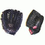 Rawlings Gold Glove Series 11.5 Modified Trap-eze Web Black baseball glove. Rawlings gold glove series are used by high school and recreational players. Many players not yet ready for an adult pro mitt or players on a budget also choose Rawlings gold gloves. Full leather and professional pattern like the pro's just at a affordable price.