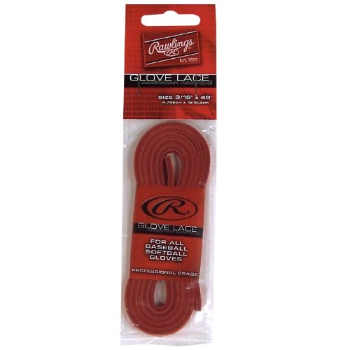 Rawlings Glove Lace (Red) : Genuine American rawhide baseball glove replacement lace. Sized at the regulation 3/16 width for baseball gloves and 48 long.