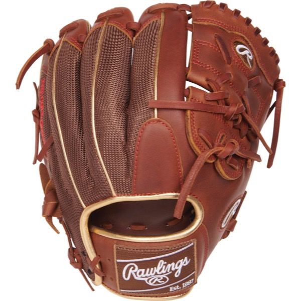 11.75 pattern Heart of the Hide Leather Shell Same game-day pattern as some of baseball’s top pros Limited Edition Color Sync Colored Rawlings Patch Constructed from the top 5% of all steerhides available. Deertanned cowhide plus palm lining and soft full-grain fingerback linings provide a comfortable feel. Tennessee Tanning rawhide leather laces add durability and strength . Custom Rawlings ColorSync patch on the back hand offers a unique look. Same game-day pattern as some of baseball’s top pros.