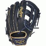 This Heart of the Hide Color Sync 12 34 model features a PRO H Web pattern, which was designed so that outfielders could see through the web to make catches and shield their eyes from the sun or lights at the same time. With its deep pocket and open web, this glove is primarily for outfielders. Worn by countless Rawlings Gold Glove Award winners since 1958, the traditional Heart of the Hide series sets the standard. With premium steer hide leather, the best pro patterns and highest quality craftsmanship in the world, the HOH series and it's new colorways provide elite players with the pro-style glove they need to make their work in the field. Tags: color-sync Size: 12.75 in Color: Navy Hand: Right Back: Conventional Player Break-In: 70 Fit: Pro Lining: Deer-Tanned Cowhide Padding: Moldable Pattern: Pro Series: Heart of the Hide Shell: Steer Hide Leather Web: Pro H