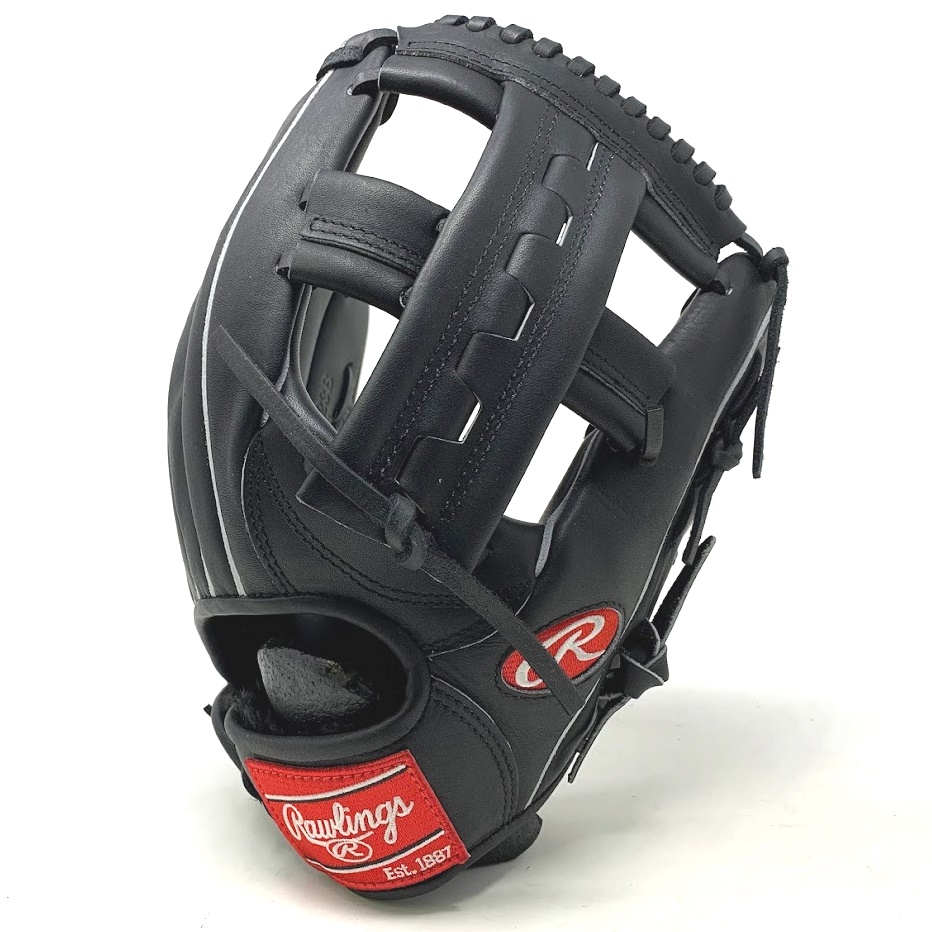 rawlings-heart-of-hide-rv23b-black-horween-baseball-glove-right-hand-throw PRORV23B-MLB-RightHandThrow      12.25 Inch Black Horween Leather Rawlings Ballgloves.com Exclusive Grey