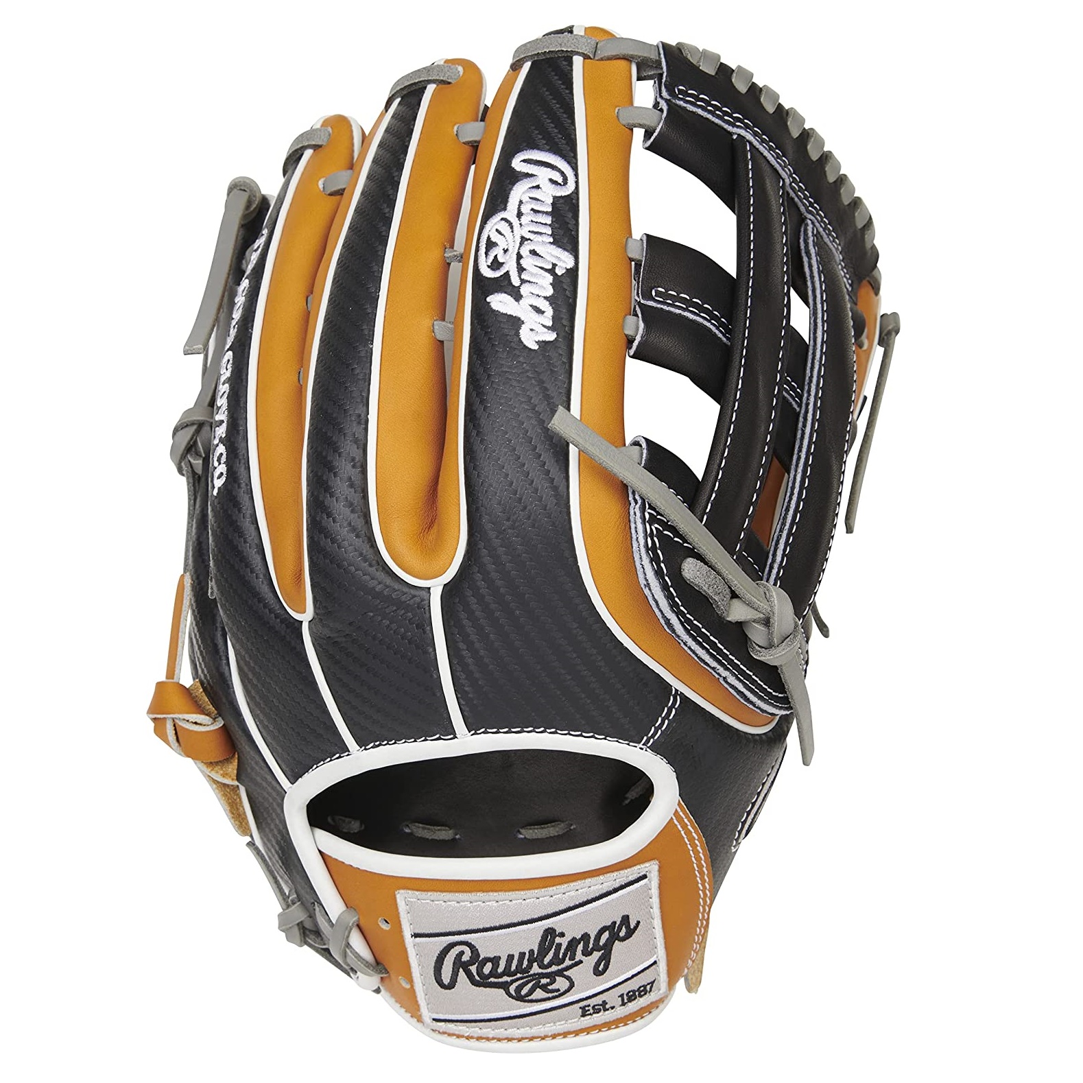 The Rawlings Heart of the Hide Hyper Shell 12.75-inch Outfield Glove is the ultimate tool for elevating your game on the diamond. With its advanced Hyper Shell technology, this glove is 15% lighter than traditional leather, giving you lightning-fast speed and agility when chasing down fly balls. But that's not all - it's also crafted from ultra-premium steerhide leather and features full-grain fingerback linings for maximum comfort and durability. The Pro-H web design provides the perfect balance of coverage and flexibility, making it easy to snag those tough catches with ease. And with its sleek black-and-tan colorway, complete with a white and black Rawlings embroidered patch, this glove is sure to turn heads on the field. Upgrade your defense and grab the Rawlings Heart of the Hide Hyper Shell Outfield Glove today.  12.75 inch Glove Size Pro H-Web Design Break-In: 60% Player / 40% Factory Colorway: Brown / Black Hyper Shell Padded thumb sleeve for added comfort Deertanned cowhide palm lining and soft full-grain fingerback linings for improved comfort Conventional open back design 331 Pattern for an extra deep pocket depth and width, closing thumb to pinky Standard fit with standard finger stalls and 7 inch to 7.5 inch wrist opening Pro grade leather laces for durability and strength Thermoformed wrist backing Hyper Shell Backing - Carbon weave material promotes durability and reduces weight of the glove  