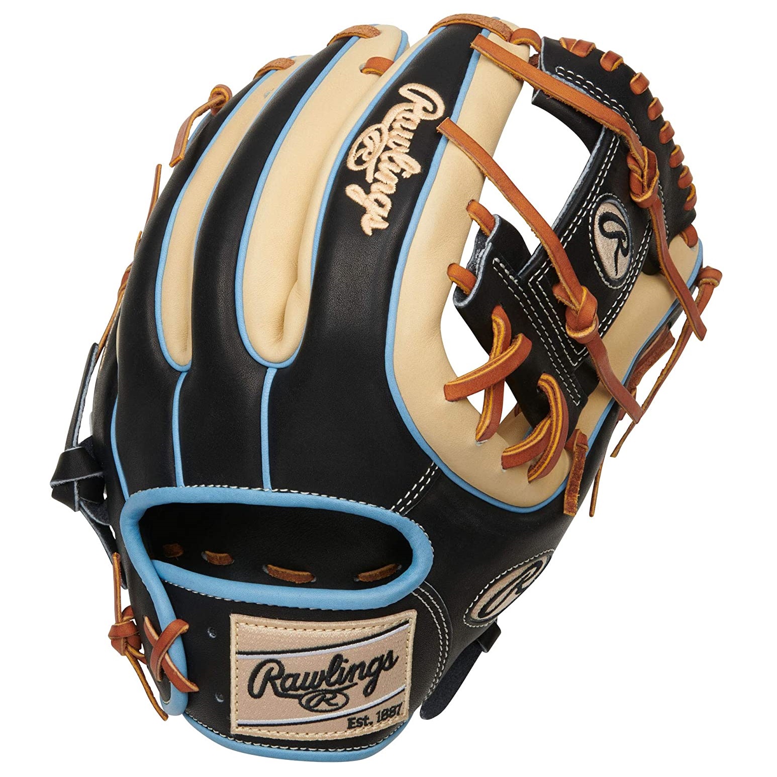 rawlings-heart-of-the-hide-baseball-glove-pro-i-web-11-75-inch-black-camel-tan-right-hand-throw PRO315-2CBC-RightHandThrow Rawlings  The 2021 11.75-inch Heart of the Hide infield glove offers unmatched