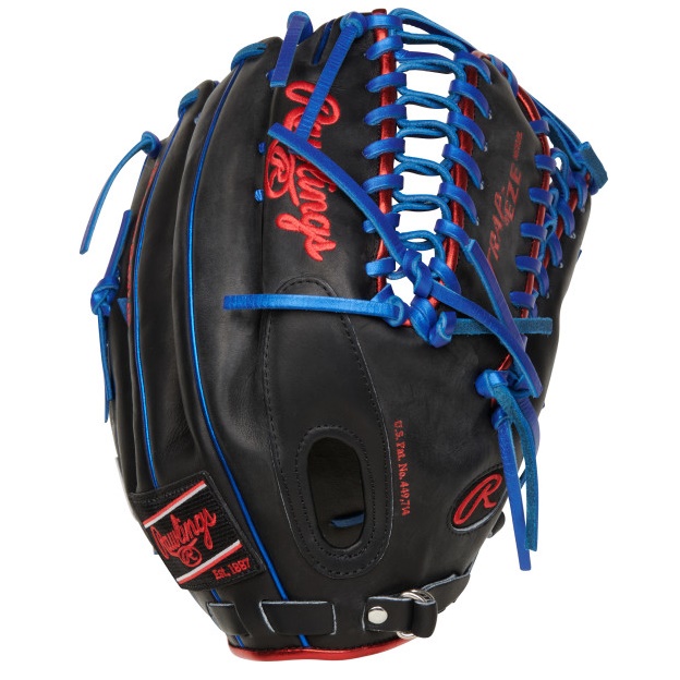 Get ready to take your game to the next level with the freshest gloves in the game - the Rawlings ColorSync 7.0 Heart of the Hide series! This 12.75-inch outfield glove features the same iconic Trap-Eze web pattern used by superstar Mike Trout throughout his legendary career. But Rawlings didn't stop there - they added sleek blue and red accents to the jet black Heart of the Hide leather, making this glove a serious head-turner on the field. And let's not forget about the performance - this glove feels as good as it looks, with a perfect balance of style and function that the ColorSync series is famous for. Get ready to dominate the game with this awesome glove on your hand!  The Rawlings Heart of the Hide Colorsync glove is a top-of-the-line choice for elite level outfielders looking to take their defense to the next level. Built using the same pattern used by perennial MVP candidate Mike Trout, this glove is designed to help you perform at the highest level.  The MT27 pattern, which is used in this glove, is the signature pattern of Mike Trout and was designed with the help of Rawlings' pro advisory staff. It features a tall, 12.75 profile, making it perfect for adult outfielders and physically mature younger players.  One of the key features that sets this Mike Trout model apart from other Heart of the Hide gloves is its extra-deep trapeze web pocket. This unique design allows for maximum control and quick transfers, giving you an edge on the field. This glove is suitable for pro/college, high school, and 14U players. The web of the glove is Trap-Eze, which is known for its durability and ability to maintain its shape over time.    The Heart of the Hide Colorsync glove is not only a top choice for players like Mike Trout, but it is also a great option for any player looking for a high-quality, durable and performance-enhancing glove. So, if you're an elite level outfielder looking to join the next class of defensive greats, this Heart of the Hide ColorSync glove is perfect for you.      Mike Trout is a professional baseball player from the United States who currently plays for the Los Angeles Angels of Anaheim. Widely regarded as one of the best players in the game, Trout has been named the American League (AL) Most Valuable Player (MVP) three times, and he has also won the AL Rookie of the Year Award. Trout was born in Vineland, New Jersey, in 1991, and he was a standout athlete from a young age. He played baseball, basketball, and football in high school, and he was particularly talented on the diamond. He was drafted by the Angels in the first round of the 2009 Major League Baseball (MLB) draft, and he made his major league debut in 2011 at the age of 19. In his rookie season, Trout quickly established himself as a star, hitting .326 with 30 home runs and 49 stolen bases. He finished second in the AL MVP voting, and he won the Rookie of the Year Award. He followed up his impressive rookie campaign with an even better season in 2012, hitting .326 with 30 home runs, 83 RBI, and 49 stolen bases. He won the AL MVP Award that season, becoming the youngest player ever to win the award. Trout continued to dominate in the following years, putting up incredible numbers and winning two more AL MVP Awards in 2013 and 2016. He has also been named to the All-Star team every year since his rookie season, and he has won six Silver Slugger Awards and one Gold Glove Award. Trout is known for his all-around game, with a combination of speed, power, and defensive ability that makes him a threat on both sides of the ball. He has hit over .300 in six of his ten seasons in the league, and he has hit at least 27 home runs in every season. He is also an excellent fielder, with a career fielding percentage of .990 and a strong arm that has helped him rack up 109 outfield assists. Off the field, Trout is known for his humility and his dedication to his family and his faith. He is also involved in several charitable organizations, including the Make-A-Wish Foundation and the Special Olympics.