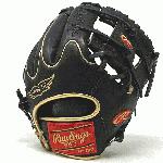 Rawlings Heart of the Hide PRO 204W 2 Baseball Glove 11.5 Black Gold Right Hand Throw