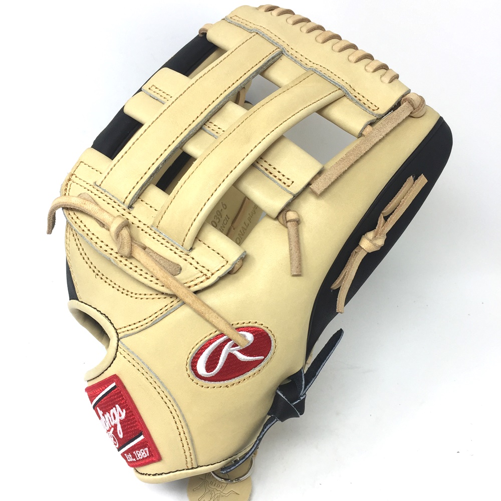 Rawlings Heart of the Hide Camel and Black PRO3030 H Web with open back.