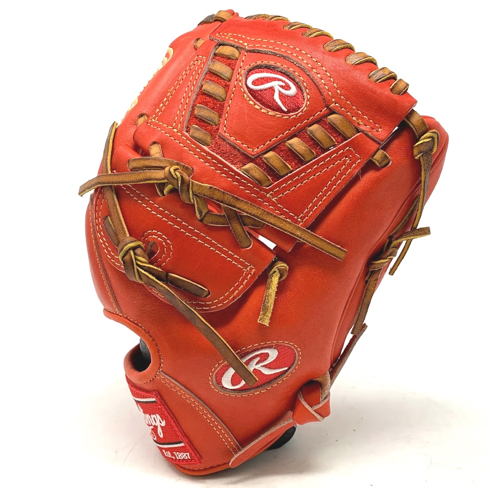 rawlings-heart-of-the-hide-red-orange-205-30-baseball-glove-11-75-right-hand-throw PRO205-30RODM-RightHandThrow   The Rawlings PRO205-30RODM baseball glove is 11.75 inches in size and