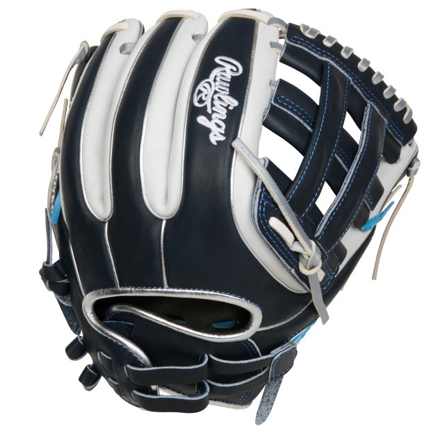 Gear up with the Rawlings Heart of the Hide Series softball glove in a stunning navy and white color combination. This 11.75-inch beauty, model number RPRO715SB-6N-RHT, is a game-changer on the field, delivering both style and performance. As part of the renowned Heart of the Hide Softball series, this glove is crafted with top-notch materials and exceptional craftsmanship. The navy and white color scheme creates a bold and eye-catching look that will make you stand out among your teammates. With its 11.75-inch size, this glove is specifically designed for infielders who demand a glove that provides both agility and versatility. It offers a generous pocket space, allowing you to secure the ball confidently while making those crucial plays. The glove's design caters to fastpitch softball, ensuring that you have the advantage you need to excel in the game. The adjustable pull-strap on the glove back ensures a snug fit and optimal comfort. It allows you to customize the glove's tightness around your wrist, providing a secure feel and allowing for maximum control during gameplay. With the perfect fit, you can focus on your performance without any distractions. Inside the glove, the deertanned cowhide lining provides exceptional comfort and durability. The premium lining material ensures that the glove not only performs at its best but also feels great on your hand, even during intense play. It offers a soft and luxurious touch, reducing discomfort and allowing you to concentrate on making those exceptional plays. The Pro H web design enhances ball control and facilitates quick and seamless transfers. Its intricate pattern offers maximum stability and ensures that the ball stays securely in the glove, giving you the confidence to make those lightning-fast plays with precision and accuracy. Gear up with the Rawlings Heart of the Hide Series softball glove in navy and white. Experience the unparalleled quality, style, and performance that this glove offers. Elevate your game and make a statement on the field with this exceptional piece of equipment. Get your hands on this awesome glove today and unleash your full potential!