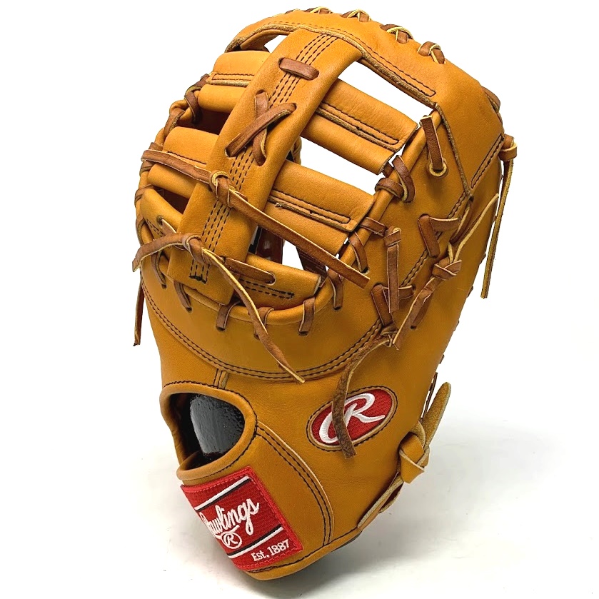 Ballgloves.com exclusive Horween PRODCT 13 Inch first base mitt. The Rawlings Horween leather First Base Mitt in described as Stiff as a Tank first base mitt designed for first basemen who demand the best in performance and durability. This mitt is made from premium Horween leather, a type of leather that is known for its strength, durability, and resistance to wear and tear. The DCT pattern is a unique design that is popular with 1st base men and with the sturdy Horween leather, providing maximum control and stability when catching the ball.