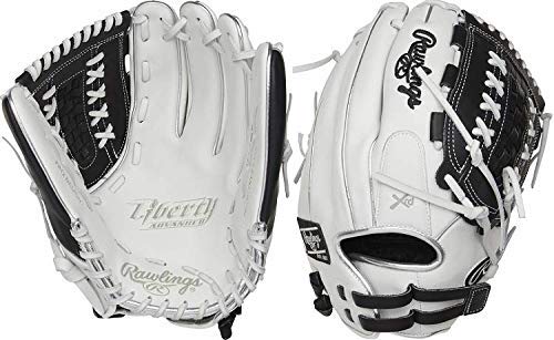 Crafted from the finest full-grain leather, the Liberty Advanced 12.5-Inch fastpitch glove features exceptional quality. In addition, it also offers a soft, game-ready feel for a quick and easy break-in. The combination of its large, 12.5-inch softball-specific pattern and double-laced basket web make it an ideal choice for infielders, pitchers and outfielders alike. The adjustable pull-strap allows for a custom fit. As a result your glove will always feel comfortable on your hand. Furthermore, the Poron XRD padding provides optimal palm protection against even the hardest hit balls. All of this is packed in new, unique colorways for an unmatched look and style on the diamond. Take your game to the next level; shop now!  Color:   White/Black  Throwing Hand:   Right  Sport:   Softball  Back:   Adjustable Pull Strap  Player Break-In:   30  Fit:   Standard  Level:   Adult  Padding:   PORON XRD Palm Pad  Series:   Liberty Advanced  Shell:   Full Grain Leather  Web:   Basket  Size:   12.5 in  Collection:   Color Series  Pattern:   125SB  Age Group:   Pro/College, High School, 14U   Limited Edition Color Way 12.5 Pattern game-ready feel full-grain oil treated shell leather Adjusted hand openings for improved fit and control.