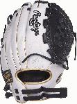 Limited Edition Color Series - White/Black/Gold Colorway 12 Inch Women's Model Basket Web Break-In: 80% Factory / 20% Player Custom Fit, Adjustable, Non-Slip Pull Strap Back